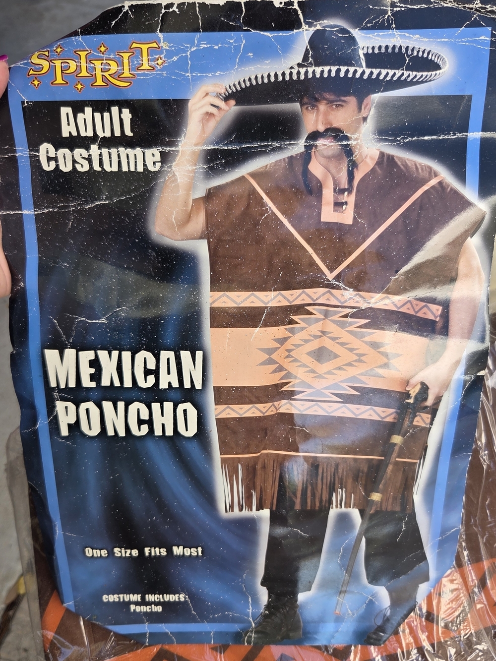 Spirit Brown Mexican Poncho Adult Costume